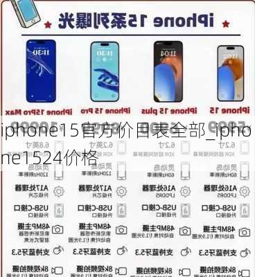 iphone15官方价目表全部_iphone1524价格
