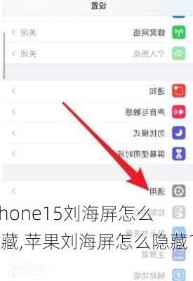 iphone15刘海屏怎么隐藏,苹果刘海屏怎么隐藏11