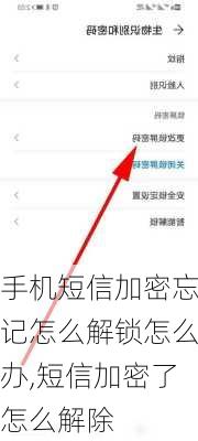 手机短信加密忘记怎么解锁怎么办,短信加密了怎么解除