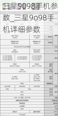 三星9098手机参数_三星9o98手机详细参数