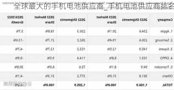 全球最大的手机电池供应商_手机电池供应商排名