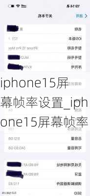 iphone15屏幕帧率设置_iphone15屏幕帧率