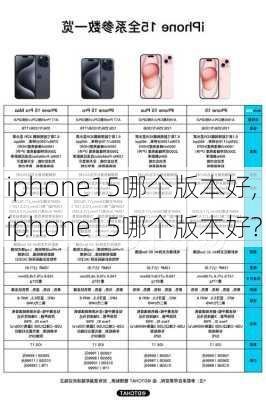 iphone15哪个版本好,iphone15哪个版本好?