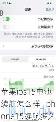 苹果ios15电池续航怎么样_iphone15续航多久