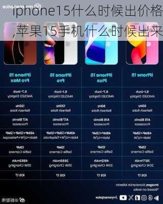 iphone15什么时候出价格,苹果15手机什么时候出来