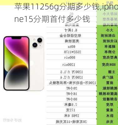苹果11256g分期多少钱,iphone15分期首付多少钱