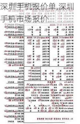 深圳手机报价单,深圳手机市场报价