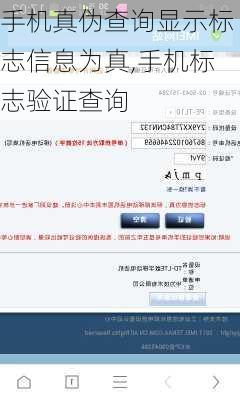 手机真伪查询显示标志信息为真,手机标志验证查询