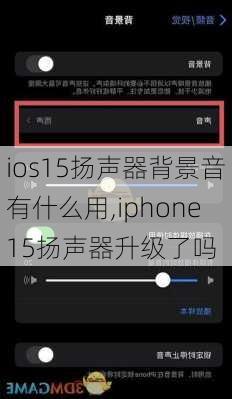 ios15扬声器背景音有什么用,iphone15扬声器升级了吗