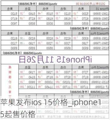 苹果发布ios 15价格_iphone15起售价格