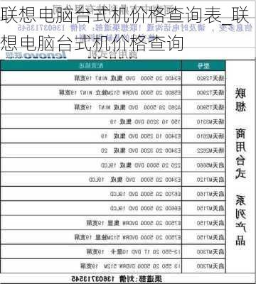 联想电脑台式机价格查询表_联想电脑台式机价格查询