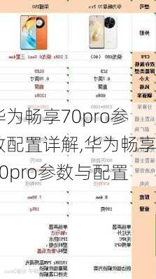 华为畅享70pro参数配置详解,华为畅享70pro参数与配置