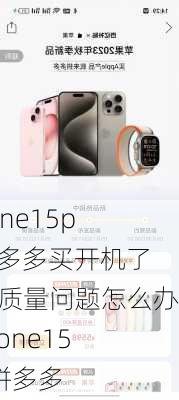 iphone15pro拼多多买开机了发现质量问题怎么办_iPhone15pro拼多多