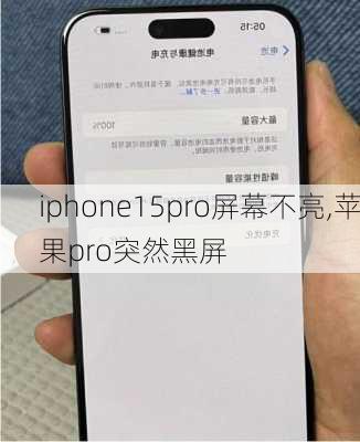 iphone15pro屏幕不亮,苹果pro突然黑屏