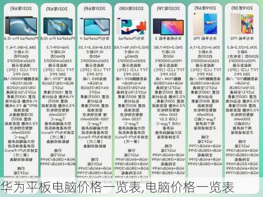 华为平板电脑价格一览表,电脑价格一览表