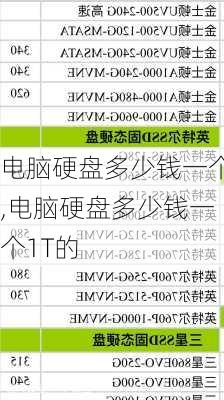 电脑硬盘多少钱一个,电脑硬盘多少钱一个1T的