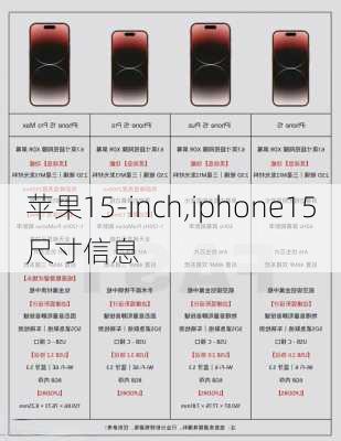 苹果15-inch,iphone15尺寸信息