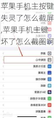 苹果手机主按键失灵了怎么截屏,苹果手机主键坏了怎么截图啊