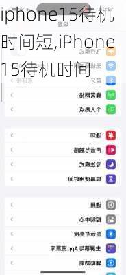 iphone15待机时间短,iPhone15待机时间