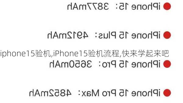 iphone15验机,iPhone15验机流程,快来学起来吧