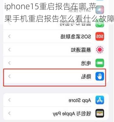iphone15重启报告在哪,苹果手机重启报告怎么看什么故障
