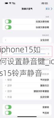 iphone15如何设置静音键_ios15铃声静音