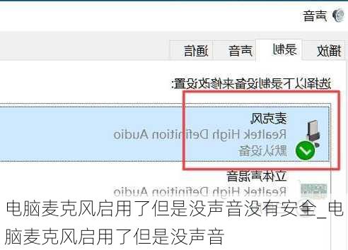 电脑麦克风启用了但是没声音没有安全_电脑麦克风启用了但是没声音