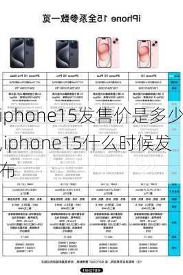 iphone15发售价是多少,iphone15什么时候发布