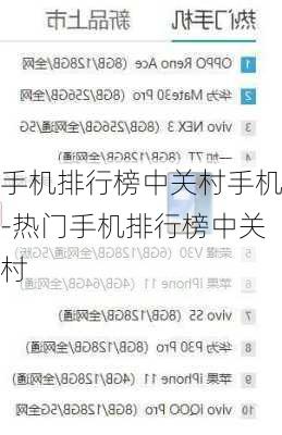 手机排行榜中关村手机-热门手机排行榜中关村
