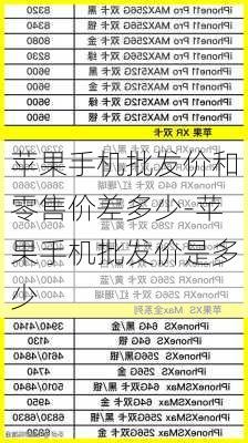 苹果手机批发价和零售价差多少-苹果手机批发价是多少