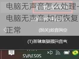 电脑无声音怎么处理-电脑无声音,如何恢复正常