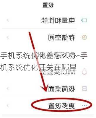 手机系统优化差怎么办-手机系统优化开关在哪里