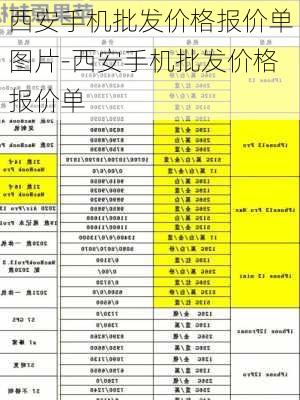 西安手机批发价格报价单图片-西安手机批发价格报价单