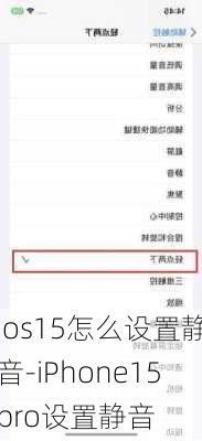 ios15怎么设置静音-iPhone15pro设置静音