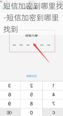 短信加密到哪里找-短信加密到哪里找到