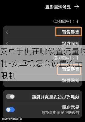 安卓手机在哪设置流量限制-安卓机怎么设置流量限制