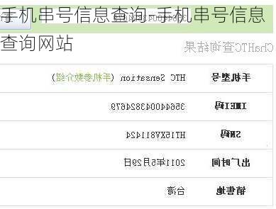 手机串号信息查询-手机串号信息查询网站