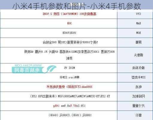 小米4手机参数和图片-小米4手机参数