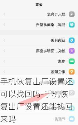 手机恢复出厂设置还可以找回吗-手机恢复出厂设置还能找回来吗