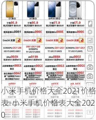 小米手机价格大全2021价格表-小米手机价格表大全2020