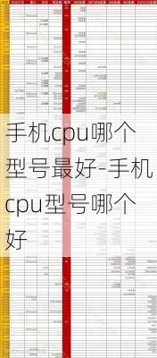 手机cpu哪个型号最好-手机cpu型号哪个好