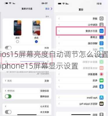 ios15屏幕亮度自动调节怎么设置-iphone15屏幕显示设置