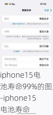 iphone15电池寿命99%的图片-iphone15电池寿命