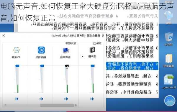 电脑无声音,如何恢复正常大硬盘分区格式-电脑无声音,如何恢复正常