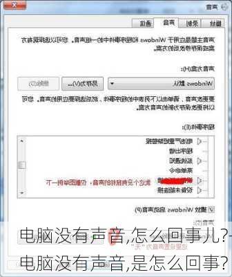 电脑没有声音,怎么回事儿?-电脑没有声音,是怎么回事?