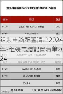 组装电脑配置清单2024年-组装电脑配置清单2024