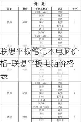 联想平板笔记本电脑价格-联想平板电脑价格表