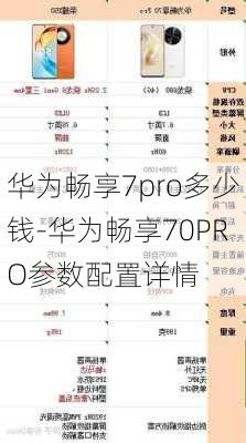 华为畅享7pro多少钱-华为畅享70PRO参数配置详情