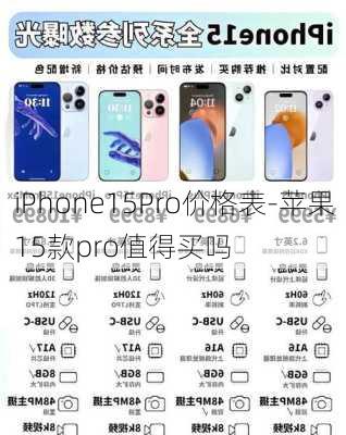 iPhone15Pro价格表-苹果15款pro值得买吗