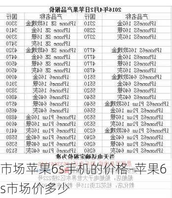 市场苹果6s手机的价格-苹果6s市场价多少